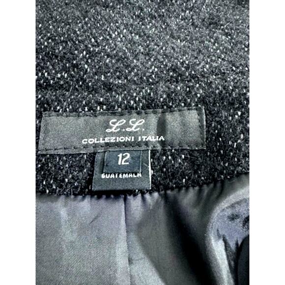 "L.L. COLLEZIONI ITALIA" Wool,Mohair,Alpaca, Black Trench Coat,Old Money,Classic - Picture 5 of 12